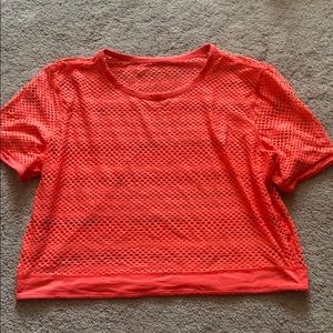 Lululemon cropped mesh workout T